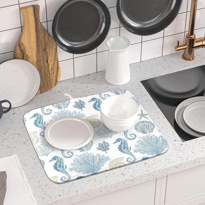Blue Coral Dish Drying Pad 18 x 24 Inch - Image 6