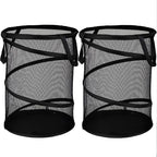 BATTOO 2 Pack Black X-Large Collapsible Laundry Basket Foldable Mesh Pop Up by BATTOO