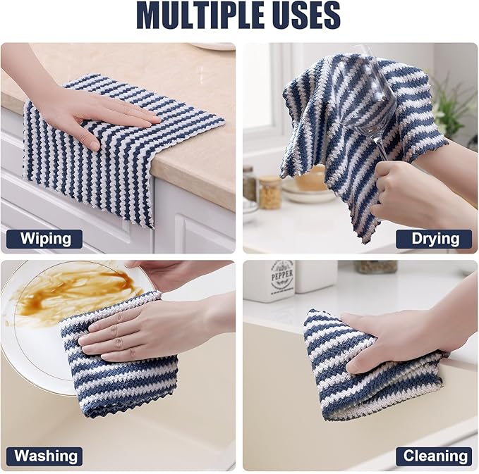 Homaxy 12 Pack Kitchen Dish Cloths, Ultra Soft and Absorbent Dish Towels - Image 4