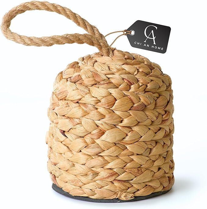 4.4lbs Natural Door Stopper for Bottom of Door Decorative Heavy Duty Door Stop by ChiAnHome