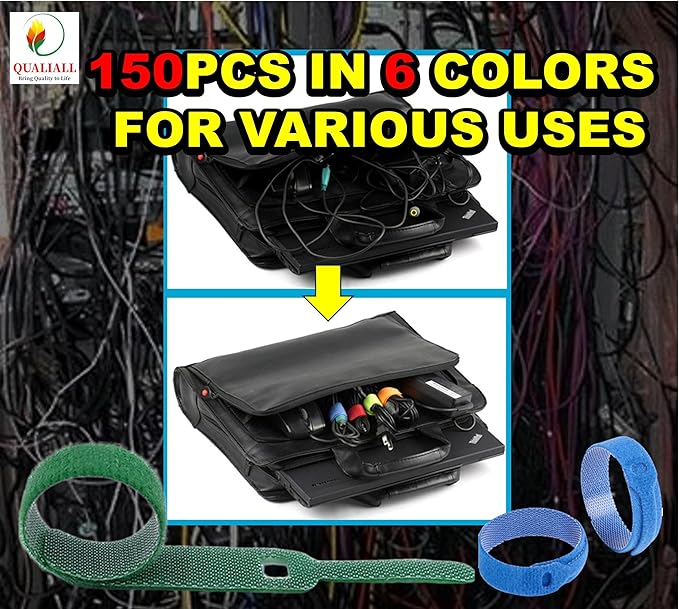 150 Reusable Cable Ties, Strong Adhesion Nylon Cord Ties - Image 9