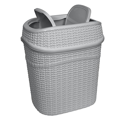 Bath Bliss 2 Pack Sailor Knot Swing Top Waste Bin | Dimensions: 11.22" x 8.27" - Image 4