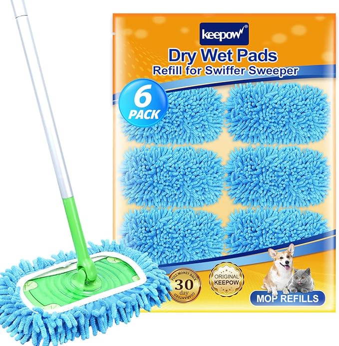 KEEPOW Reusable Microfiber Mop Pads Compatible by KEEPOW