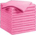 GLIMGLINT Pink Microfiber Cleaning Cloth, 12PK Reusable Cleaning Rags, Highly by Unknown