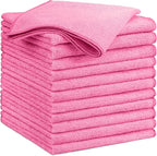GLIMGLINT Pink Microfiber Cleaning Cloth, 12PK Reusable Cleaning Rags, Highly by Unknown