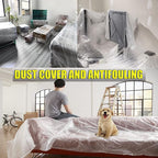 20 Pieces Plastic Drop Cloth, Dust-Proof and Rustproof, 9x12 Feet Tarp - Image 5