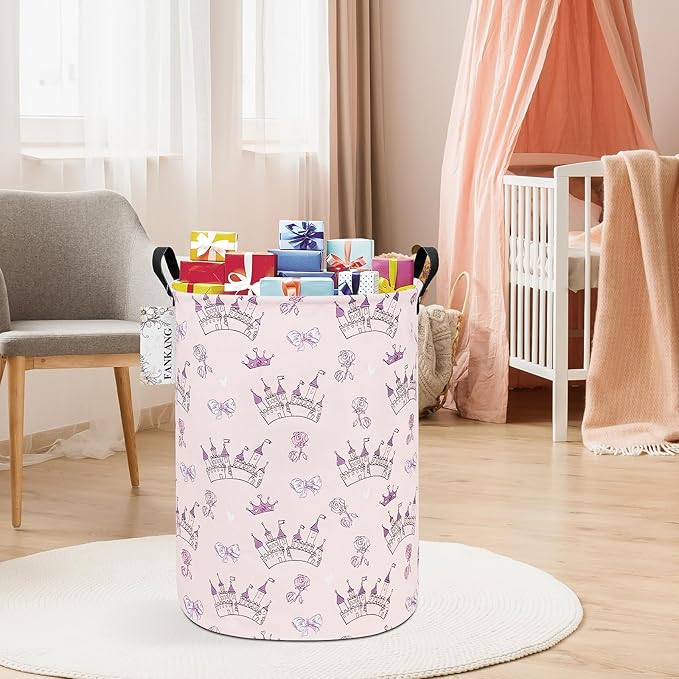 FANKANG Storage Basket, Nursery Hamper Canvas Laundry Basket Foldable - Image 3