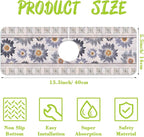 Sink Faucet Absorbing Mat Vintage Embroidery Flowers Sink Splash Guard Drying - Image 2