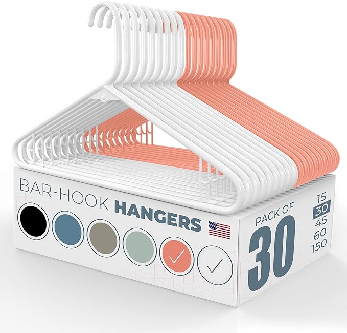 Neaties Plastic Hangers 30 Pack – Made in The USA – 6lb Capacity Standard by NeatiesHangers