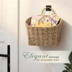 Set of 2 Wicker Hanging Basket for Organizing, Front Door, Flowers - Image 3