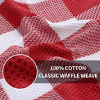 Homaxy 100% Cotton Waffle Weave Check Plaid Kitchen Towels, 13 x 28 Inches - Image 3