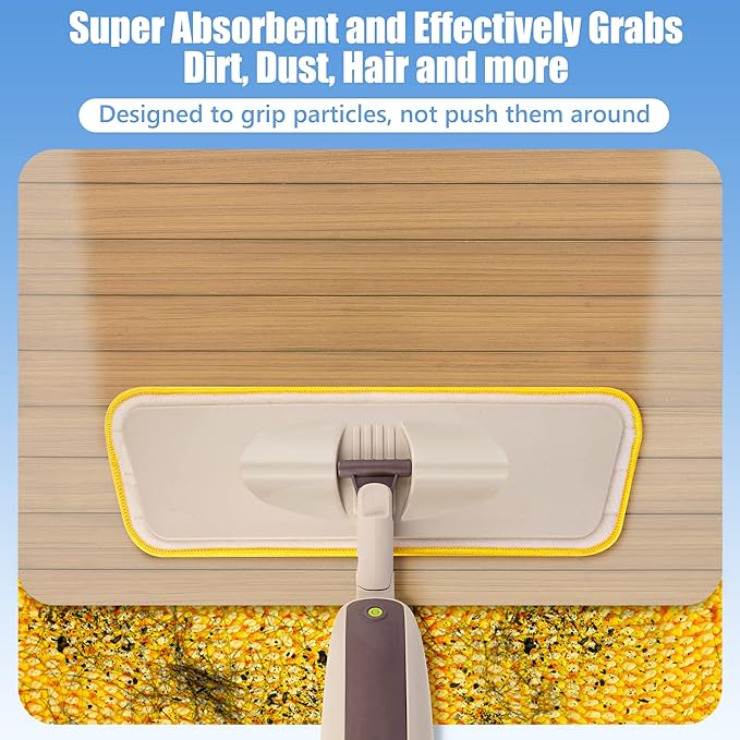 HOMTOYOU Reusable Mop Pads for Swiffer PowerMop: 6 Pack Microfiber Pad Refills - Image 4