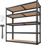 REIBII 40" W Garage Shelving 2500LBS Storage Shelves 72" H Metal Shelving 5 Tier Metal Shelves Adjustable Pantry Shelf for Garage Closet Kitchen Basement 40" W x 19.7''D x 72''H by REIBII