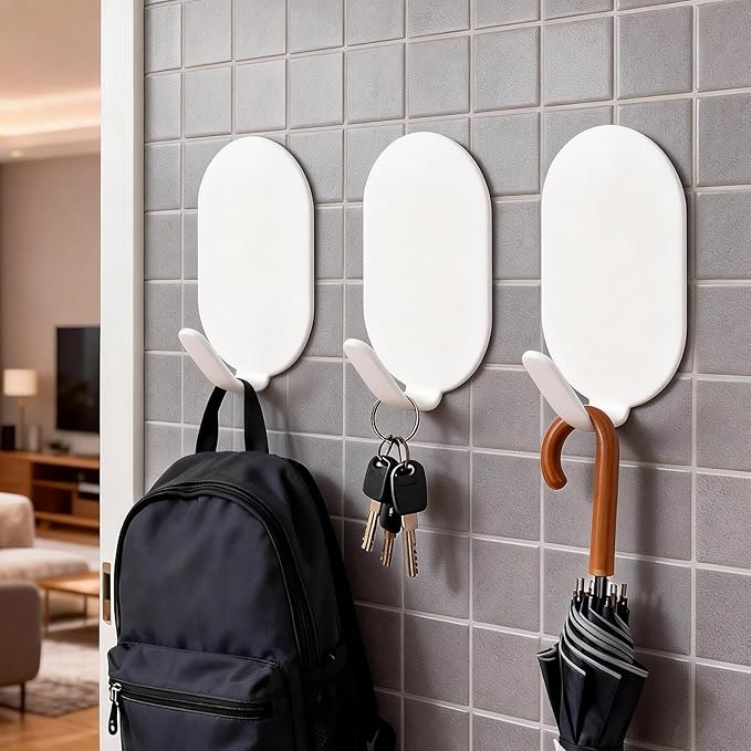 Sticky Adhesive Hooks for Hanging, Key Hooks, Stainless Steel Wall Hooks - Image 8