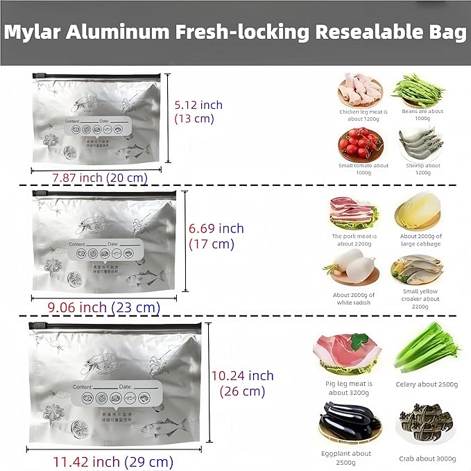 FERENLI 20 pcs 9.1x6.7inch Reusable Aluminum Foil Food Storage Bags - Image 5