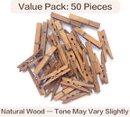LWR CRAFTS Wooden Small Clothespins 1-7/8" 4.8cm 50 Pieces Per Pack - Image 3