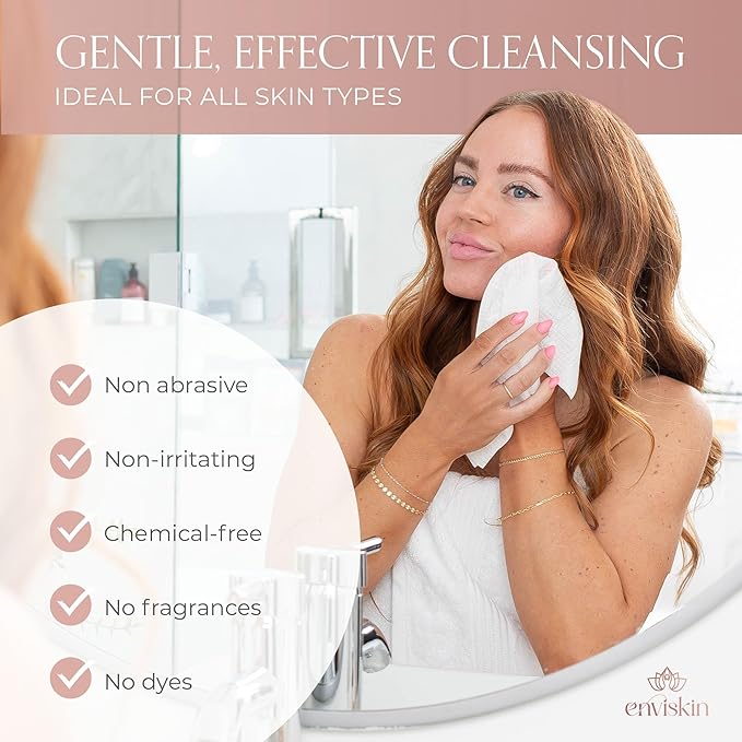 50 Disposable Face Towels Plant-Based Makeup Remover Wipes - Image 4
