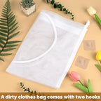 Hanging Laundry Hamper Bag, 30x20 Inch Foldable Wall Hanging Laundry Bag - Image 7