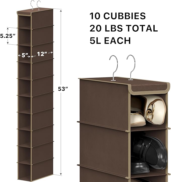 Simple Houseware 10 Shelves Hanging Shoes Organizer Holder - Image 3