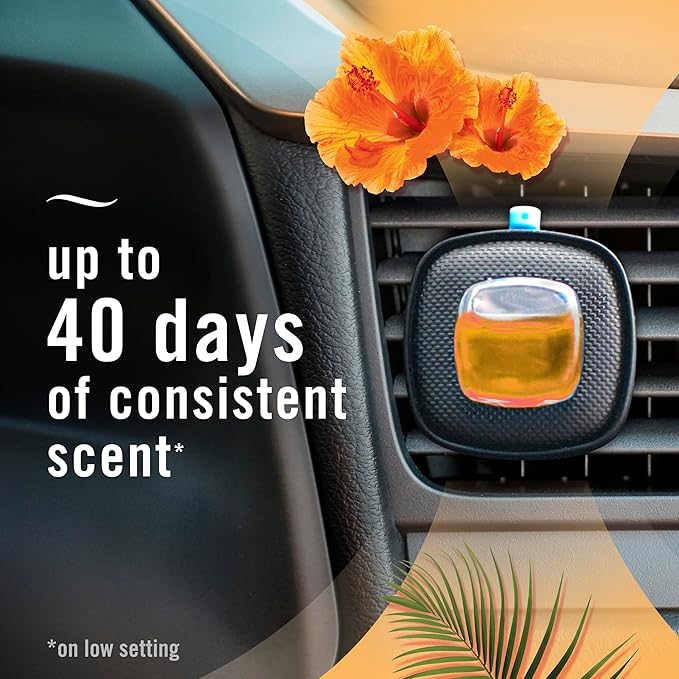 Febreze Car Odor-Fighting Air Freshener Vent Clip, Hawaiian Aloha, .06 oz - Image 4