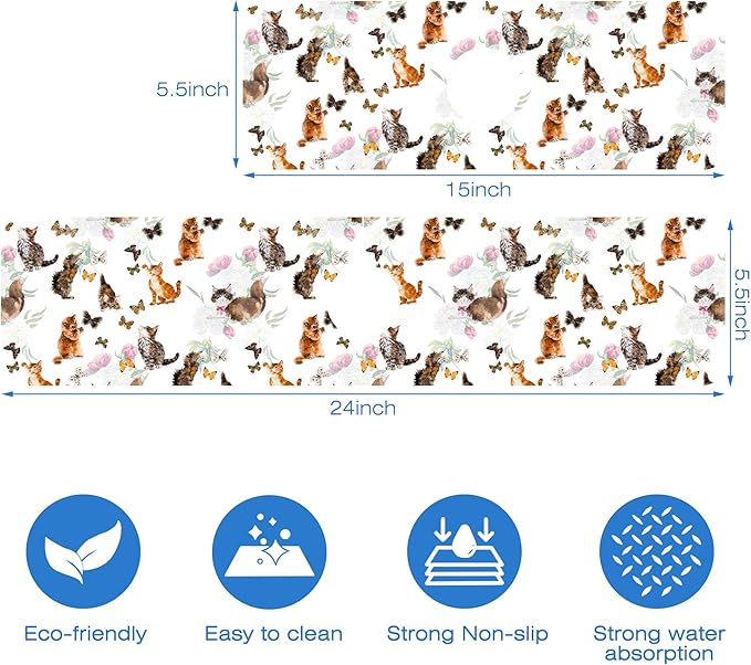 Cute Cat and Butterfly Dish Drying Mat - Image 3