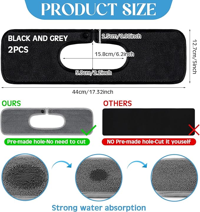 2 Pcs Faucet Mat for Kitchen Sink Splash Guard for Kitchen Sink Faucet Dish - Image 2