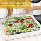 Watercolor Christmas Dish Drying Mat 18 x 24 Inch - Image 3