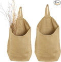 100% Linen Hanging Storage Bags Baskets 2 Pcs, Small Wall Storage Bag by HSOFTIFY