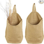 100% Linen Hanging Storage Bags Baskets 2 Pcs, Small Wall Storage Bag by HSOFTIFY
