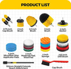 Holikme 22Pack Drill Brush Attachments Set, Scrub Pads & Sponge, Buffing Pads - Image 7