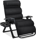 Best Choice Products Oversized Zero Gravity Chair, Folding Outdoor Patio Recliner, XL Anti Gravity Lounger w/Removable Cushion, Cup Holder, Side Tray, 350lb Capacity - Onyx Black by BestChoiceProducts