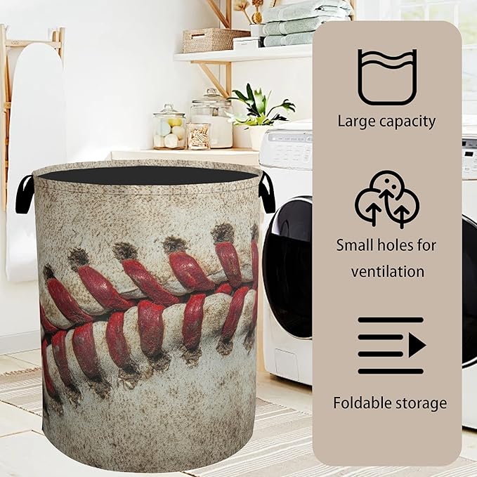 Baseball Laundry Basket with Handles - Image 7