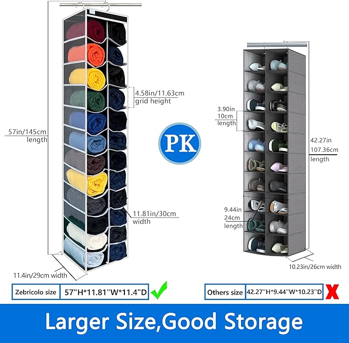 Closet Organization, 24 Section, Hanging Closet Organizer, Space saving - Image 2