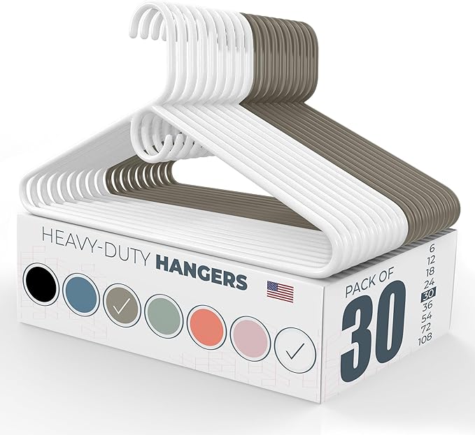 Neaties Heavy Duty Clothes Hangers 30 Pack – Made in The USA – 8lb Capacity by NeatiesHangers
