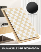 Rnivvi Dish Drying Mat for Kitchen Counter, XL 15 x 24" Cute Checkered - Image 5