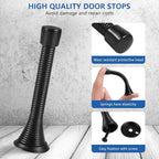 12 Pack Spring Door Stops 3 1/4 Inch Flexible Heavy Duty Spring Door Stopper - Image 3