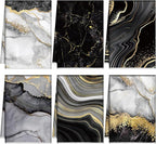 Boyiee Set of 6 Marble Kitchen Towels Gold Black Marble Tea Dish Towels 24 x 16 by Boyiee