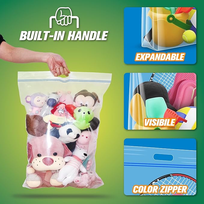 HIBAG 25 Gallon Jumbo Storage Bags, 35” x 24” Resealable Clear Bags - Image 6