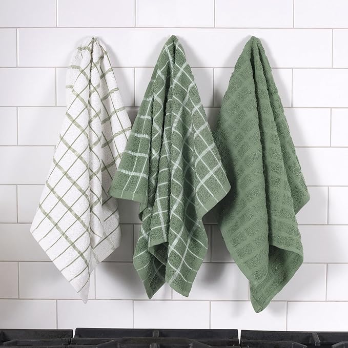 Ritz Premium 100% Cotton Terry Check Kitchen Dish Towels - Image 5