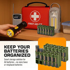 Storacell AA-12 Battery Storage Caddy and Dispenser, Military Green, Holds 12 - Image 2