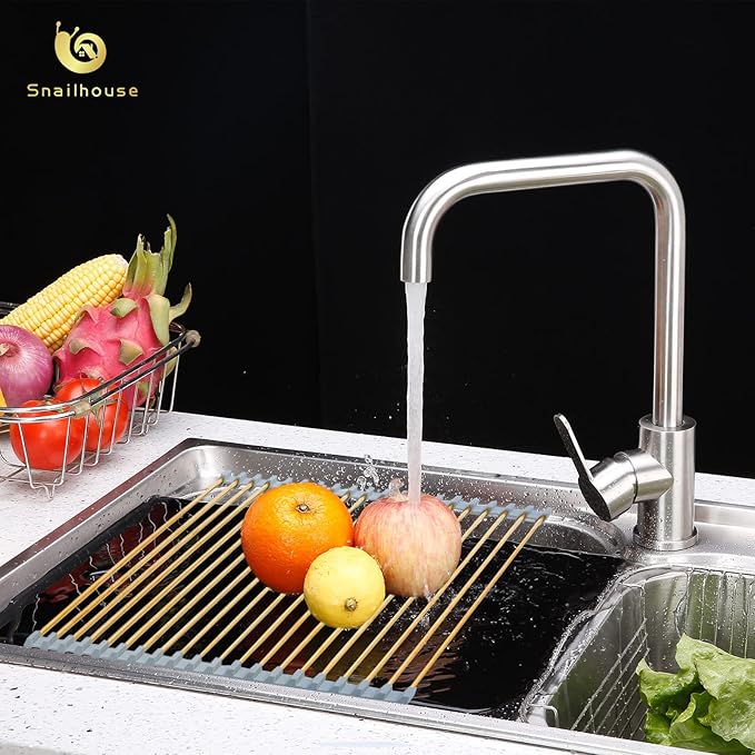 Snailhouse Roll Up Dish Drying Rack, Stainless Steel Dish Drainer Over The Sink - Image 6