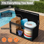 Greesum 110 Gallon Outdoor Storage Box with Lockable Lid, All-Weather Solution for Patio Furniture, Pool Supplies & Garden Tools, Waterproof, UV-Resistant Large Deck Box, Black - Image 3