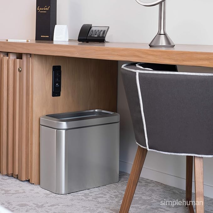 simplehuman 25 Liter / 6.6 Gallon Slim Open Top Small Trash Can, Commercial - Image 3
