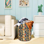 Folk Flower Art Laundry Basket Boho Floral Print Oxford Cloth Laundry Hamper - Image 7
