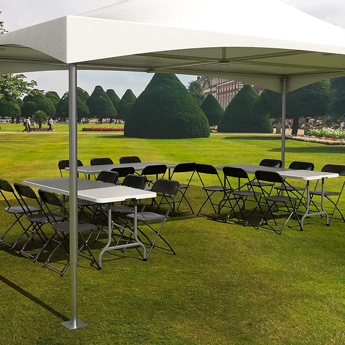 VINGLI 1 Pack Black Plastic Folding Chair, Indoor Outdoor Portable Stackable Commercial Seat with Steel Frame 350lb. Capacity for Events Office Wedding Party Picnic Kitchen Dining - Image 7