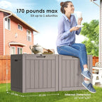 DRATO Deck Boxes, 30 Gallon Outdoor Storage Box for Patio Cushion, Garden Tools, Waterproof and UV Resistant, Lockable (Grey,30 Gallon) - Image 7