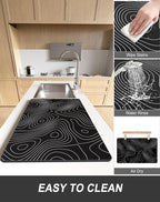 Rnivvi Dish Drying Mat for Kitchen Counter, 12 x 19" Cute Marble Super - Image 6