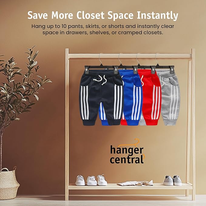 Hanger Central 30 Pack Pants Hangers – 10 Inch Slim Plastic Clothes Hangers - Image 2
