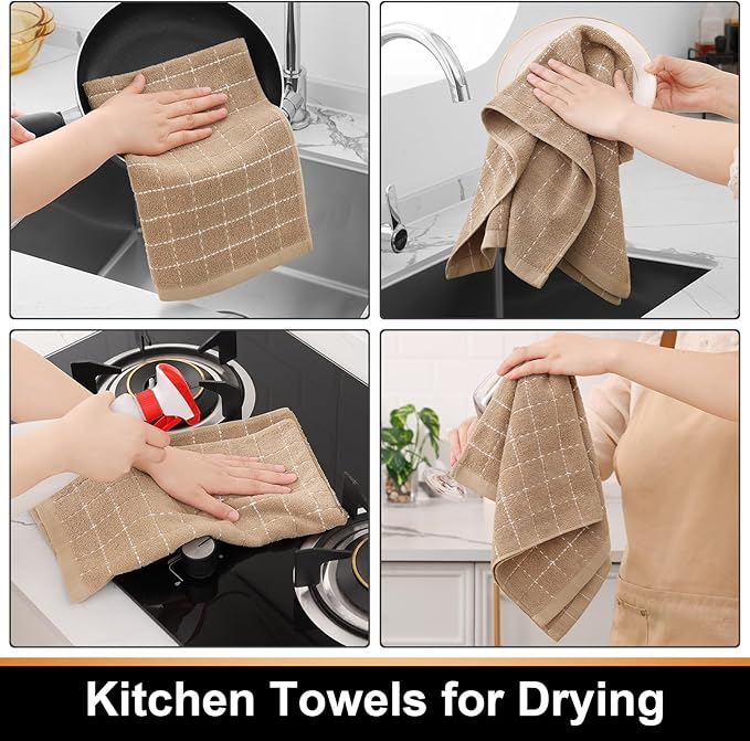 Mordimy 100% Cotton Terry Cloth Kitchen Towels, Super Soft and Absorbent Dish - Image 4