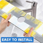 Grey and Yellow Abstract Kitchen Sink Splash Guard Mat Absorbent Fast Drying - Image 6